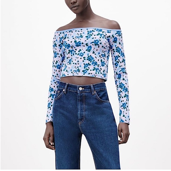 Zara Off the Shoulder Jacquard top - Picture 2 of 10